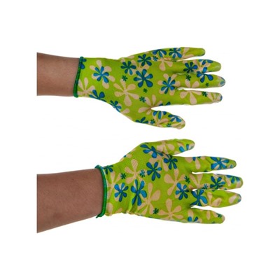 Перчатки полиэстер садовые, с нитриловым обливом, размер 8, Palisad