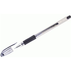 Ручка гелевая "Hi-Jell Needle Grip" 0.7мм черная, с грипом HJR-500RNB Crown