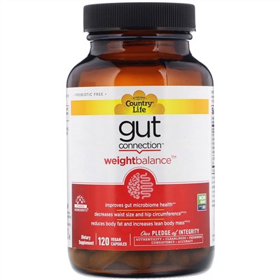 Country Life, Gut Connection, Weight Balance, 60 Vegan Capsules