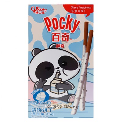 Палочки со вкусом молочного шоколада Pocky Animals Glico, Китай, 35 г