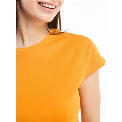 Свободная  футболка с круглой горловиной оранжевый