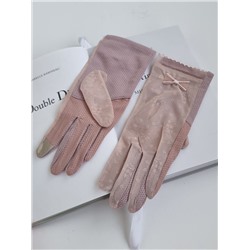 Перчатки женские, р-р 7, темно розовые, текстиль, гипюр, арт 56.1055