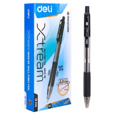 Ручка автоматическая шариковая X-tream EQ02320 черная 0.7мм (1125096) Deli