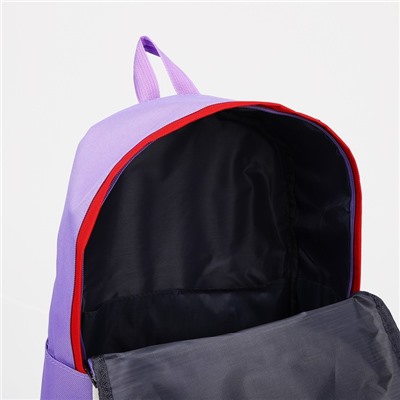 Рюкзак на молнии, наружный карман, набор шопер, сумка, цвет сиреневый