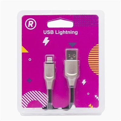 Кабель USB - Apple lightning RockBox RC-L02  100см 2,4A  (black)