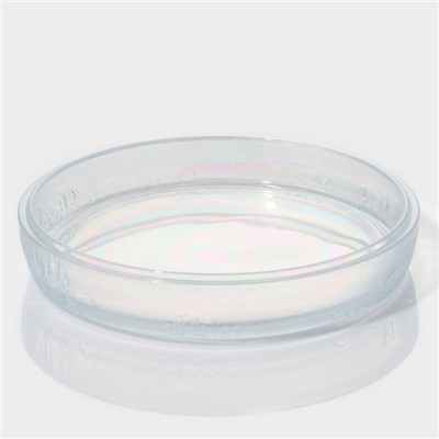 Набор стеклянных тарелок «Космос», 4 предмета: 2 тарелки 18,5×5,5 см, 2 тарелки 19,8×3,5 см, цвет перламутровый