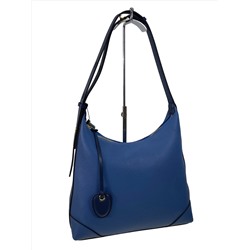 Женская сумка хобо из натуральной кожи, цвет синий