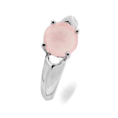 Кольцо из серебра розовый кварц, МЦВ173