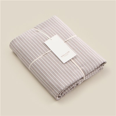 Простыня SL Home Cotton 235*245 см, цв.бежевый/белый, 100% жатый хлопок