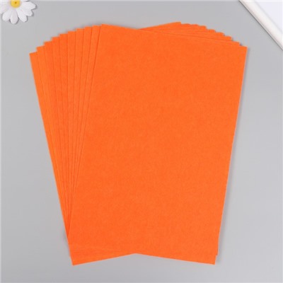 Фетр жесткий 1 мм "Морковно-оранжевый" набор 10 листов формат А4