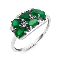 Кольцо из серебра зеленый агат, Кайла