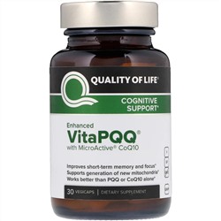 Quality of Life Labs, VitaPQQ, поддержка когнитивных функций, 30 вегетарианских капсул