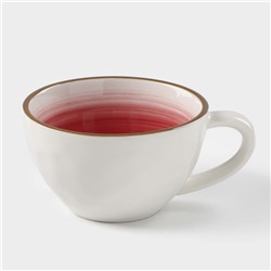 Чашка фарфоровая Доляна «Космос», 250 мл, цвет красный