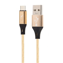 Кабель USB - Type-C SKYDOLPHIN S55T (повр. уп.)  100см 2,4A  (gold)