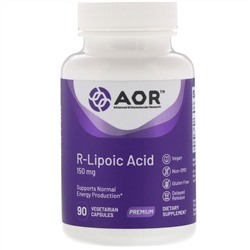 Advanced Orthomolecular Research AOR, R-липоевая кислота, 150 мг, 90 растительных капсул