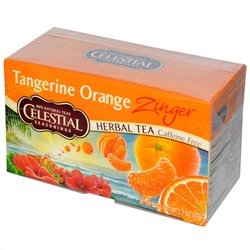 Celestial Seasonings, Травяной чай без кофеина Zinger, Мандариново-апельсиновый заряд, 20 чайных пакетиков, 1,7 унции (47 г)