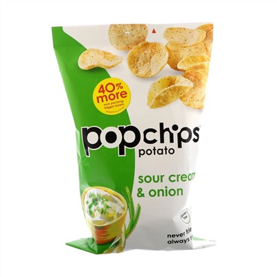 Popchips, Картофельный чипсы, сметана и лук, 5 унций (142 г)