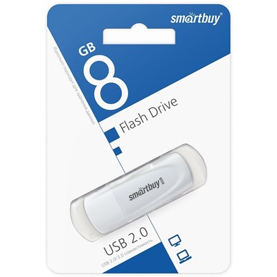 Флэш накопитель USB  8 Гб Smart Buy Scout (white)