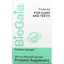 BioGaia, Prodentis, добавка для десен и зубов, мята, 30 леденцов