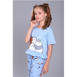 Пижама для девочки Три медведя арт. ПД-021-047 (Голубой)