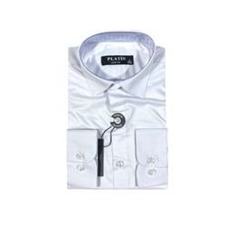 SL3035-P1(SLIM FIT) Рубашка для мальчика дл.рукав Platin (белый)