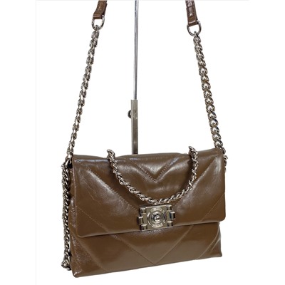 Женская сумка кросс-боди из натуральной кожи, цвет коричневый