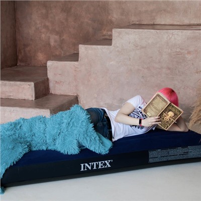 Кровать надувная, FIBER-TECH, 76х191х25 см, INTEX "Classic downy Cот", 64756
