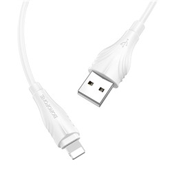 Кабель USB - Apple lightning Borofone BX18  100см 2,4A  (white)