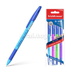 Ручка шариковая R-301 Neon Stick&Grip 0.7, цвет чернил синий