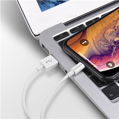 Кабель USB - Apple lightning Borofone BX22 (повр. уп)  100см 2,4A  (white)