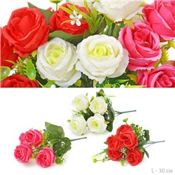 Цветок искусственный Роза кустовая 30 см / WH-25 /уп 300/1200/ (Белый)