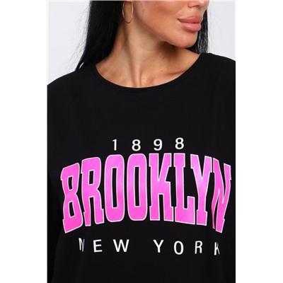 Футболка с надписью Brooklyn, плотность 190гр., Арт. 803 (Черный)