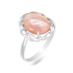 Кольцо из серебра перламутр розовый, СПН4026