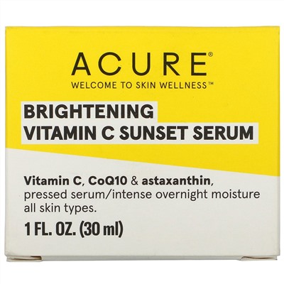 Acure, Brightening Vitamin C Sunset Serum, 1 fl oz (30 ml)