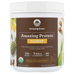 Amazing Grass, Amazing Protein, «Здоровое пищеварение», со вкусом шоколада майя, 5 млрд КОЕ, 405 г