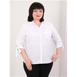 Белая рубашка женская с завязками на рукавах