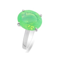Кольцо из серебра лунный камень зеленый, Ю-100М43