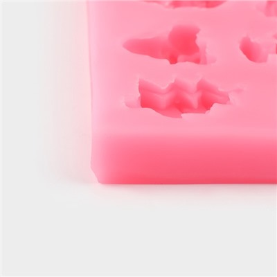 Молд «Снежные», силикон, 11,8×7 см, цвет розовый
