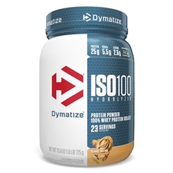 Dymatize Nutrition, ISO100, гидролизованный 100% изолят сывороточного протеина, арахисовое масло, 725 г (1,6 фунта)