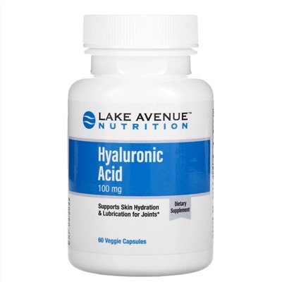 Lake Avenue Nutrition, гиалуроновая кислота, 100 мг, 60 растительных капсул