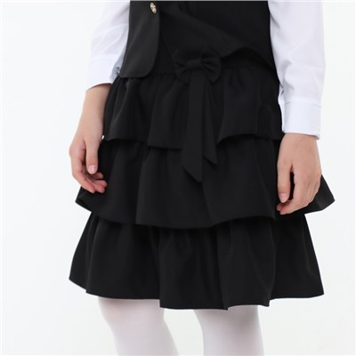 Школьный костюм для девочек, цвет чёрный, рост 122 см