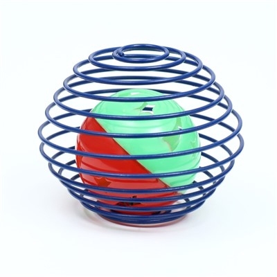 Игрушка "Мяч в пружинном шаре", 6 см