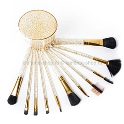 Кисти для макияжа в стакане-тубусе Brush Set Gold, 12 штук