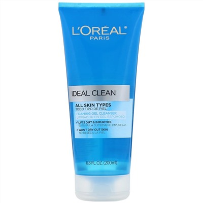 L'Oreal, Ideal Clean, пенящийся очищающий гель, 200 мл (6,8 жидк. унции)