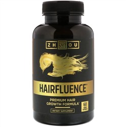 Zhou Nutrition, Hairfluence, премиум-формула роста волос, 60 вегетарианских капсул