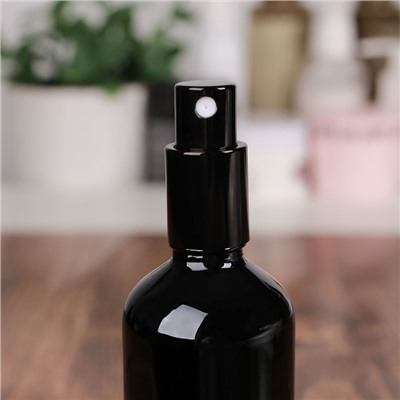 Бутылочка для хранения, с распылителем «Black», 100 мл, цвет чёрный