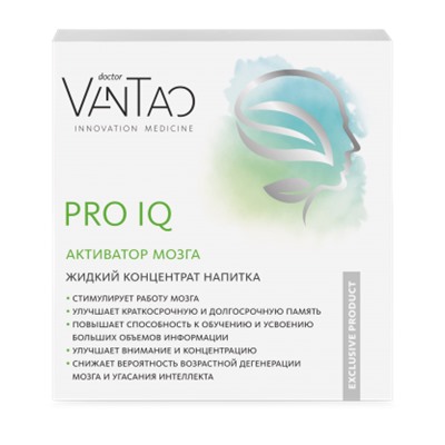 PRO IQ - активатор мозга, жидкий концентрат напитка, 15 шт. (коробка)