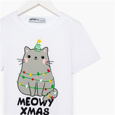 Пижама детская KAFTAN "MEOWY XMAS" , размер 32 (110-116)