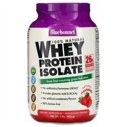 Bluebonnet Nutrition, 100% Натуральный Изолят Сывороточного Протеина с Клубничным Вкусом, 2 фунта (924 г)