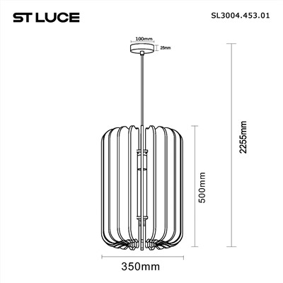 SL3004.453.01 Светильник подвесной ST-Luce Черный/Серый E27 1*60W